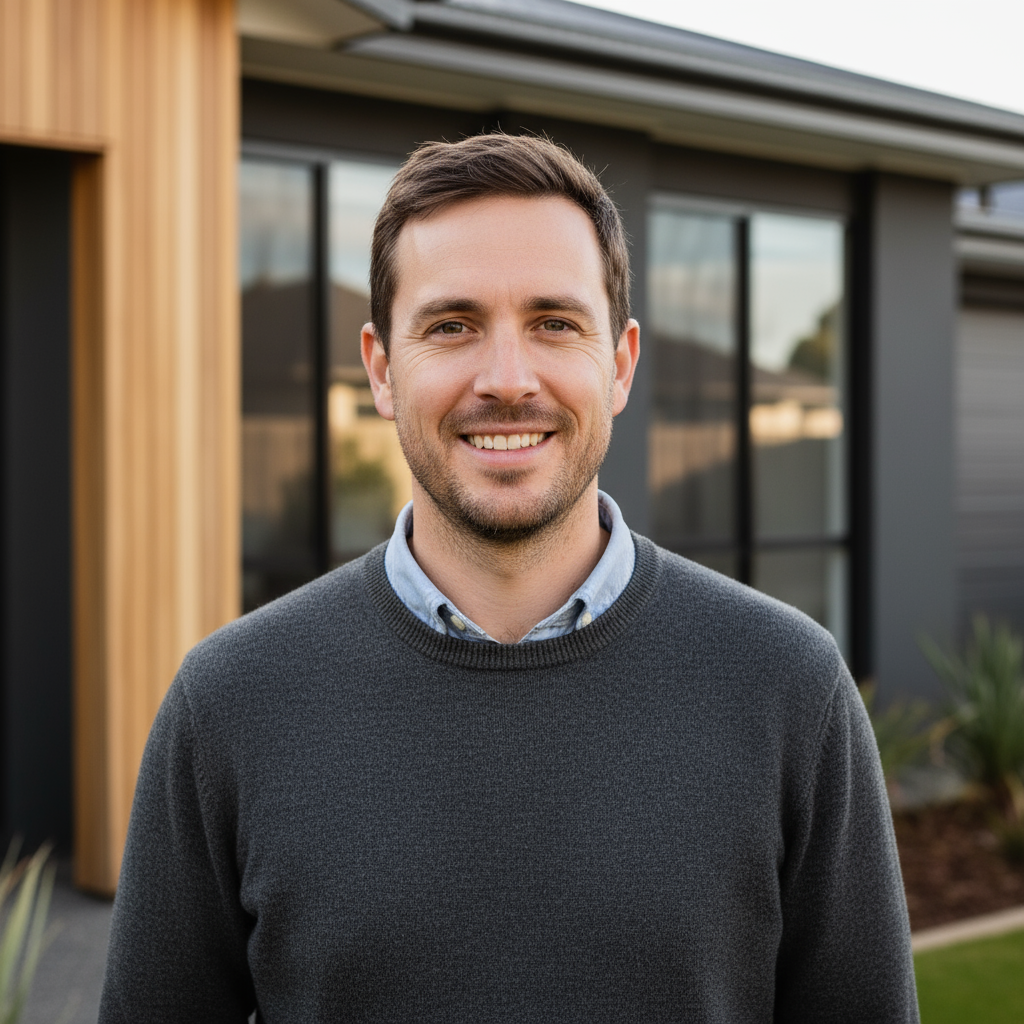firefly gemini flash portrait photo of an everyday australian homeowner in their early 30s, friendly and a 229552